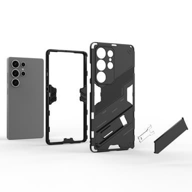 SKALO Samsung S25 Ultra Armor Hybrid Punk Suojakuori - Musta