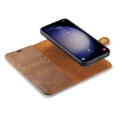DG MING Samsung S25+ 2-in-1 Magneetti Lompakkokotelo - Ruskea