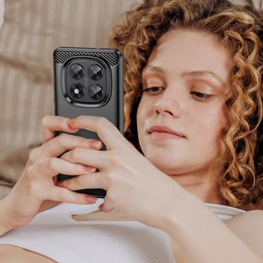 SKALO Xiaomi Redmi Note 14 Pro 5G Armor Carbon Suojakuori - Musta