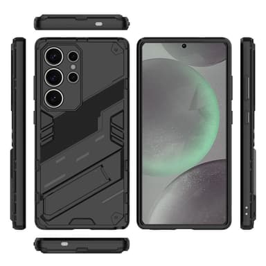 SKALO Samsung S25 Ultra Armor Hybrid Punk Suojakuori - Musta