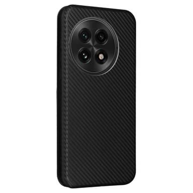 SKALO OnePlus 13 Carbon Fiber Lompakkokotelo - Musta