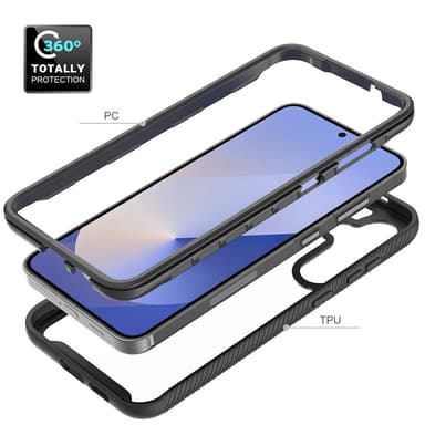 SKALO Samsung S25+ Shockproof Clear Hybrid Suojakuori - Violetti