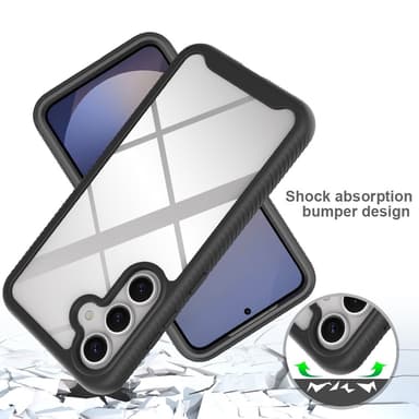 SKALO Samsung S25 Shockproof Clear Hybrid Suojakuori - Musta