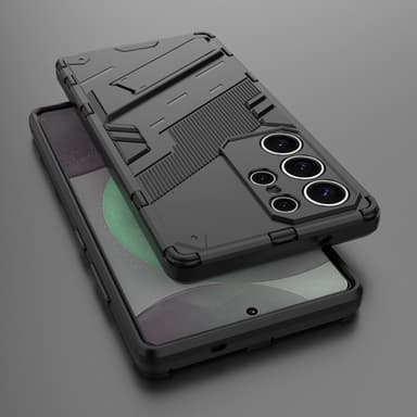 SKALO Samsung S25 Ultra Armor Hybrid Punk Suojakuori - Musta