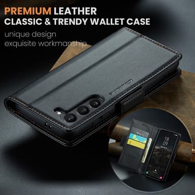 CaseMe Samsung S25 023 Series PU-Läder Lompakkokotelo - Musta