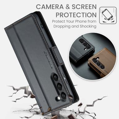 CaseMe Samsung S25 023 Series PU-Läder Lompakkokotelo - Musta