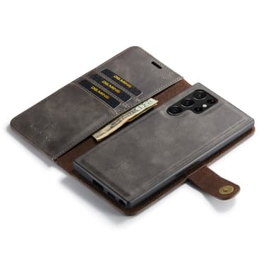 DG MING Samsung S25 Ultra 2-in-1 Magneetti Lompakkokotelo - Harmaa