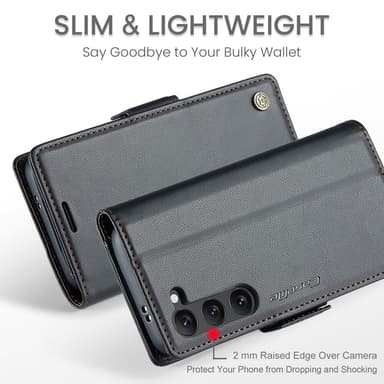 CaseMe Samsung S25 023 Series PU-Läder Lompakkokotelo - Musta