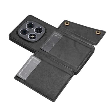 SKALO Xiaomi Redmi Note 14 Pro 5G PU-nahkakotelo, 2 korttipaikkaa Suojakuori - Musta