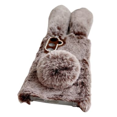 SKALO Samsung S25 3D Fluffy Bunny Suojakuori - Valkoinen