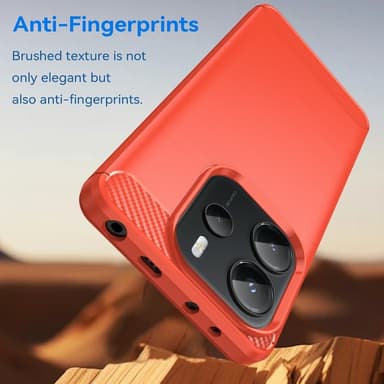 SKALO Xiaomi Redmi Note 14 4G Armor Carbon Suojakuori - Punainen