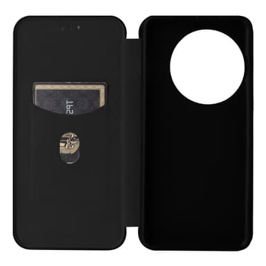 SKALO OnePlus 13 Carbon Fiber Lompakkokotelo - Musta