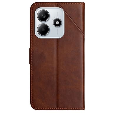 SKALO Xiaomi Redmi Note 14 5G PU-Nahka Lompakkokotelo - Ruskea