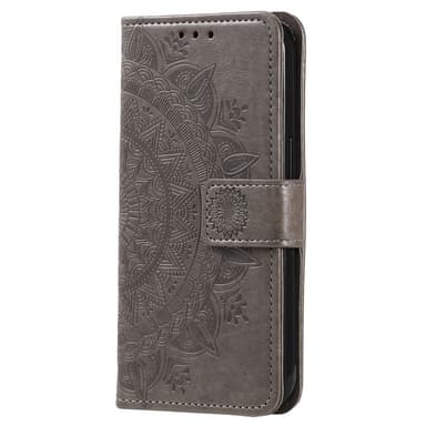 SKALO Xiaomi Redmi Note 14 Pro 5G Mandala Lompakkokotelo - Harmaa