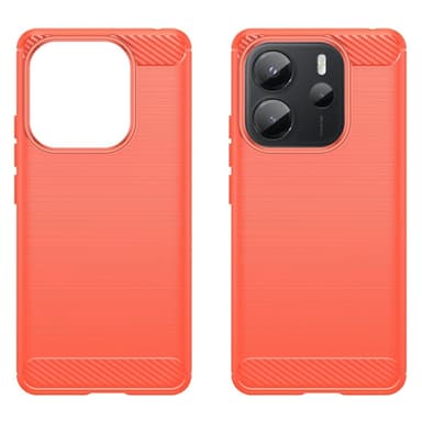SKALO Xiaomi Redmi Note 14 4G Armor Carbon Suojakuori - Punainen