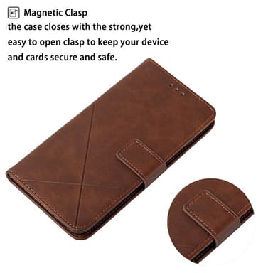SKALO Xiaomi Redmi Note 14 5G PU-Nahka Lompakkokotelo - Ruskea