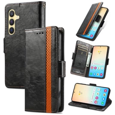 SKALO Samsung S25 CASENEO 002 Premium Lompakkokotelo - Musta