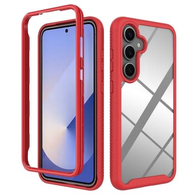 SKALO Samsung S25+ Shockproof Clear Hybrid Suojakuori - Punainen