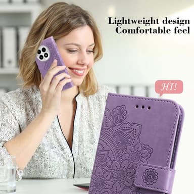 SKALO OnePlus 13 Mandala Lompakkokotelo - Violetti