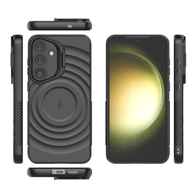 SKALO Samsung S25 Ripple Texture Suojakuori - Musta