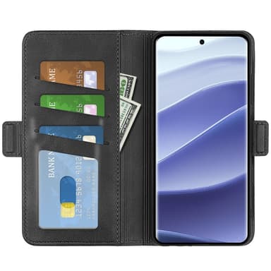 SKALO Xiaomi Redmi Note 14 Pro 5G Premium ID Lompakkokotelo - Musta