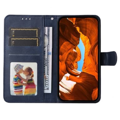 SKALO Motorola Moto G15 4G PU-nahka Lompakkokotelo - Sininen