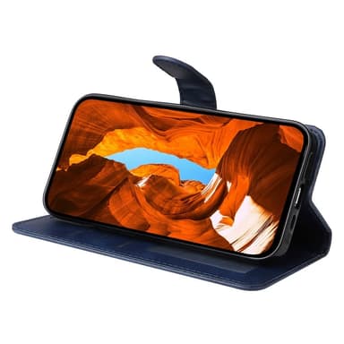 SKALO Motorola Moto G15 4G PU-nahka Lompakkokotelo - Sininen