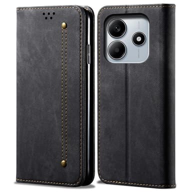 SKALO Xiaomi Redmi Note 14 5G Jeans Lompakkokotelo - Musta