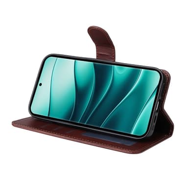 SKALO Xiaomi Redmi Note 14 Pro 5G PU-nahka Lompakkokotelo - Ruskea
