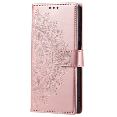 SKALO Samsung S25+ Mandala Lompakkokotelo - Ruusukulta