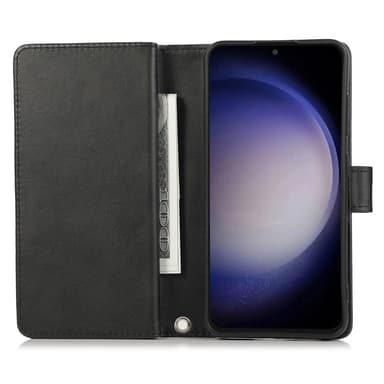 SKALO Samsung S25+ Big Wallet Lompakkokotelo - Musta