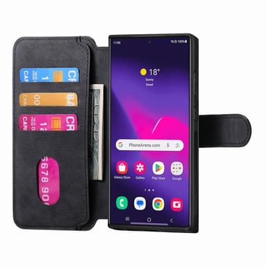 SKALO Samsung S25 Ultra CASENEO MW-03 Lompakkokotelo - Musta