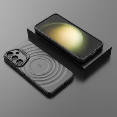 SKALO Samsung S25+ Ripple Texture Suojakuori - Musta