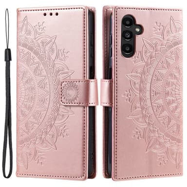 SKALO Samsung S25+ Mandala Lompakkokotelo - Ruusukulta