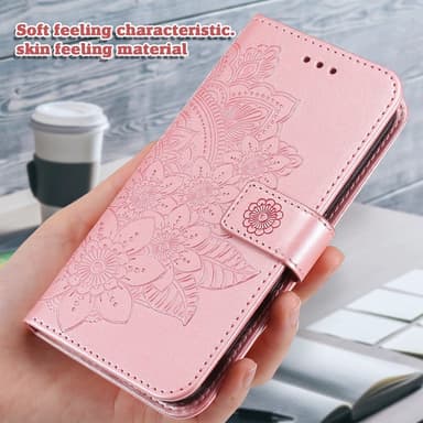 SKALO Motorola Moto G15 4G Mandala Lompakkokotelo - Pinkki