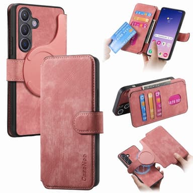 SKALO Samsung S25 CASENEO MW-03 Lompakkokotelo - Pinkki