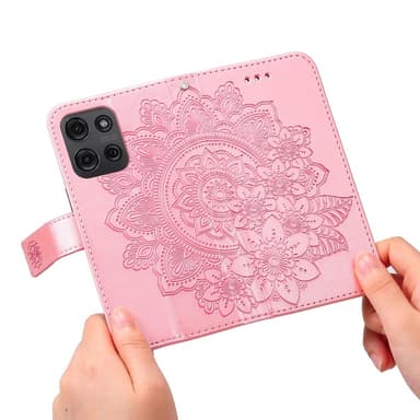 SKALO Motorola Moto G75 5G Mandala Lompakkokotelo - Pinkki