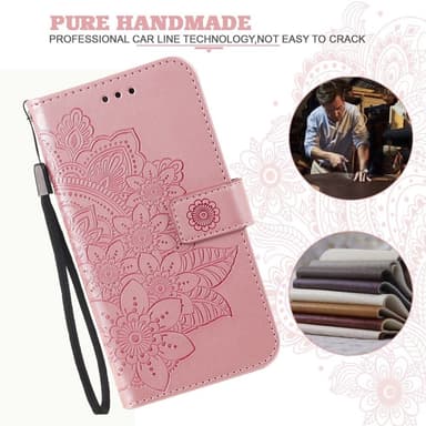 SKALO Motorola Moto G15 4G Mandala Lompakkokotelo - Pinkki