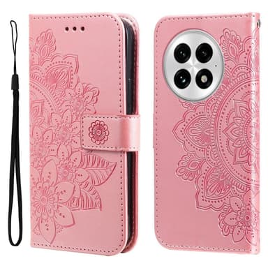 SKALO OnePlus 13 Mandala Lompakkokotelo - Pinkki