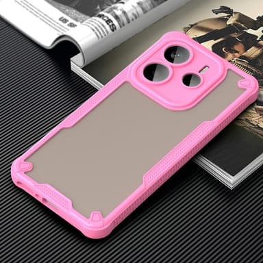 SKALO Xiaomi Redmi Note 14 5G Armor Hybrid Frosted Suojakuori - Pinkki