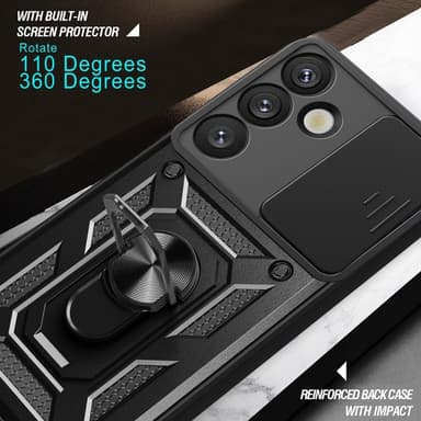 SKALO Samsung S25 Armor Metallinen rengas -kamerasuojus Suojakuori - Punainen