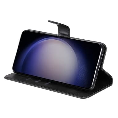 SKALO Samsung S25 Klassinen vetoketju Lompakkokotelo - Musta