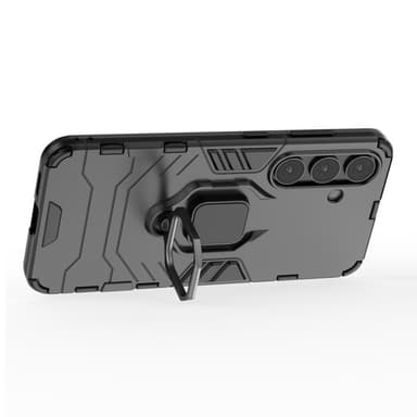 SKALO Samsung S25 Armor Metallring Suojakuori - Musta