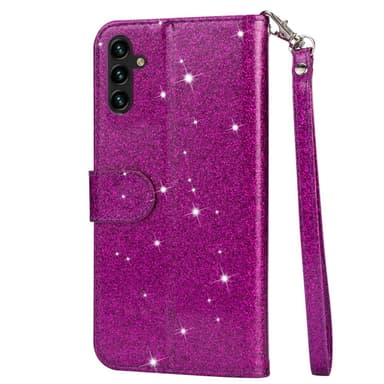 SKALO Samsung S25+ Glitter Vetoketju Lompakkokotelo - Violetti