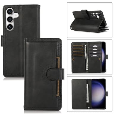 SKALO Samsung S25 Big Wallet Lompakkokotelo - Musta
