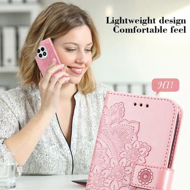 SKALO OnePlus 13 Mandala Lompakkokotelo - Pinkki