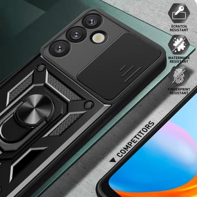 SKALO Samsung S25 Armor Metallinen rengas -kamerasuojus Suojakuori - Punainen