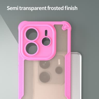 SKALO Xiaomi Redmi Note 14 5G Armor Hybrid Frosted Suojakuori - Pinkki