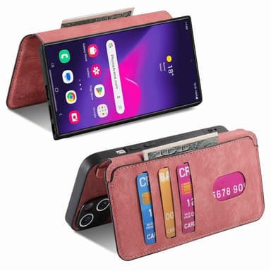 SKALO Samsung S25 Ultra CASENEO MW-03 Lompakkokotelo - Pinkki