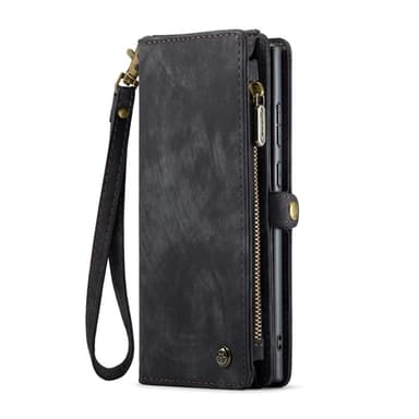 CaseMe Samsung S25 Ultra 008 BIg Wallet 2in1 Magnet Lompakkokotelo - Musta